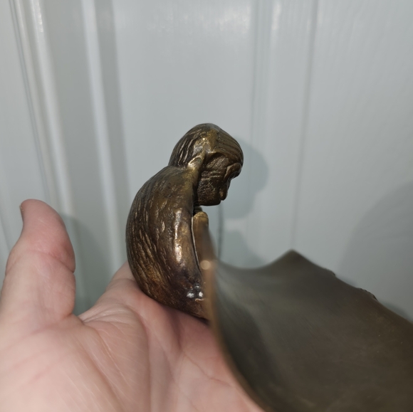 Vintage Dango Pen Tray, Bronze Monkey Pen Holder - Picture 10 of 11